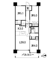 Floor: 3LD ・ K + WIC, the occupied area: 57.05 sq m