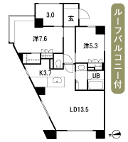 Floor: 2LD ・ K + DEN + WIC, the occupied area: 70.02 sq m