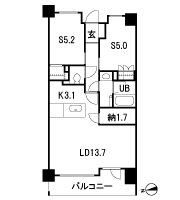 Floor: 1LD ・ K+S+N+WIC / LD ・ K + 2S + N + WIC, the occupied area: 60.28 sq m