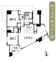 Floor: 2LD ・ K + N + 2WIC, the area occupied: 73.5 sq m