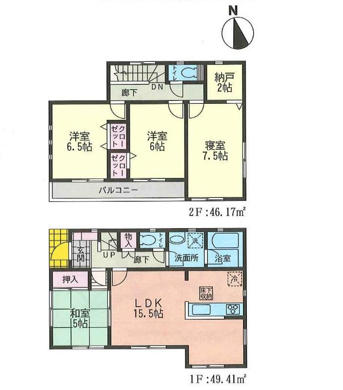 Floor plan. 34,800,000 yen, 4LDK, Land area 145.87 sq m , Building area 95.58 sq m 3 Building Floor