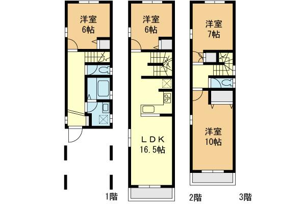Floor plan. (B Building), Price 39,800,000 yen, 4LDK, Land area 68.18 sq m , Building area 121.95 sq m