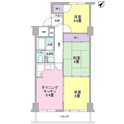 Floor plan. 5 floor ・ Rizhao good per southeast facing balcony!