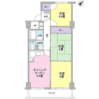 Floor plan. 5 floor ・ Rizhao good per southeast facing balcony!