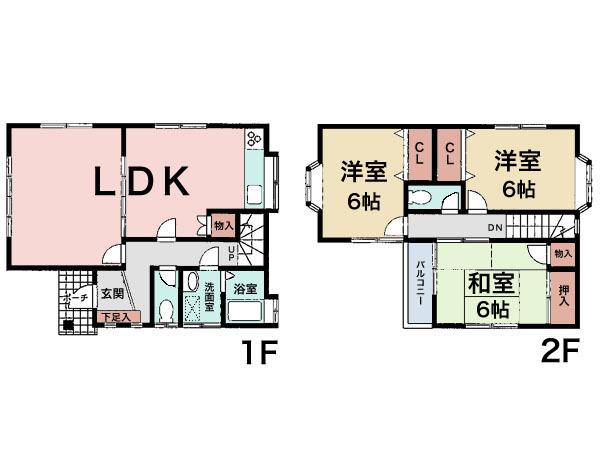 Floor plan. 29,800,000 yen, 3LDK, Land area 129.96 sq m , Building area 89.23 sq m is a floor plan with each room accommodating. 