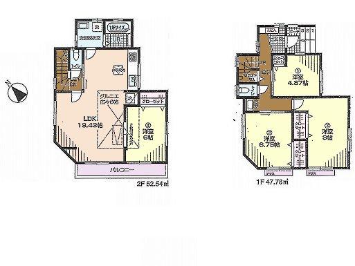 Floor plan. 45,800,000 yen, 4LDK, Land area 100.82 sq m , Building area 100.32 sq m