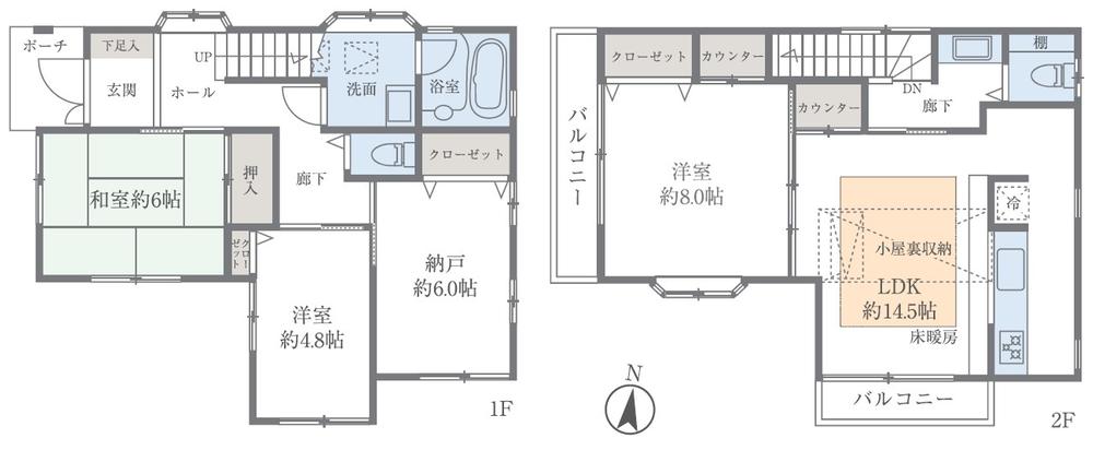 Floor plan. (4 Building), Price 79,800,000 yen, 3LDK+S, Land area 105.07 sq m , Building area 101.19 sq m