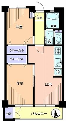 Floor plan. 2LDK, Price 15.8 million yen, Occupied area 50.92 sq m , Balcony area 6.84 sq m