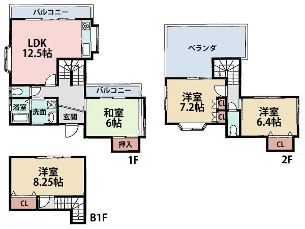 Floor plan. 37,800,000 yen, 4LDK, Land area 139.76 sq m , There is a building area of ​​99.55 sq m south balcony three sides, Insert the soft natural light into the room. 