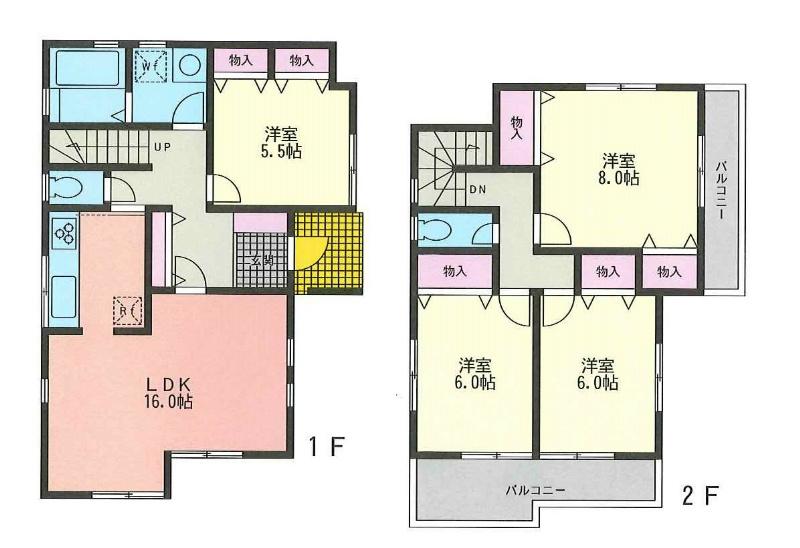 Floor plan. 59 million yen, 4LDK, Land area 116.27 sq m , Building area 103.66 sq m floor plan