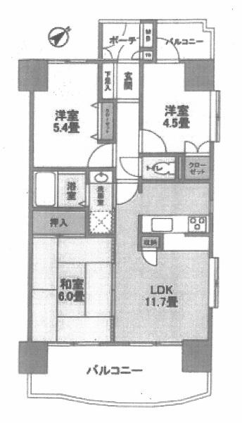 Floor plan. 3LDK, Price 28 million yen, Occupied area 61.32 sq m , Balcony area 12.41 sq m