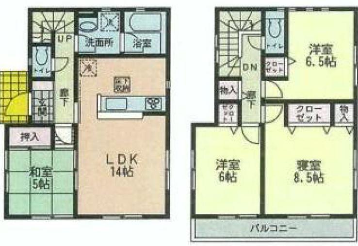 Floor plan. (Building 2), Price 37,800,000 yen, 4LDK, Land area 133.52 sq m , Building area 93.96 sq m