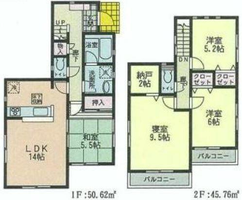 Floor plan. (4 Building), Price 38,800,000 yen, 4LDK, Land area 133.04 sq m , Building area 96.38 sq m
