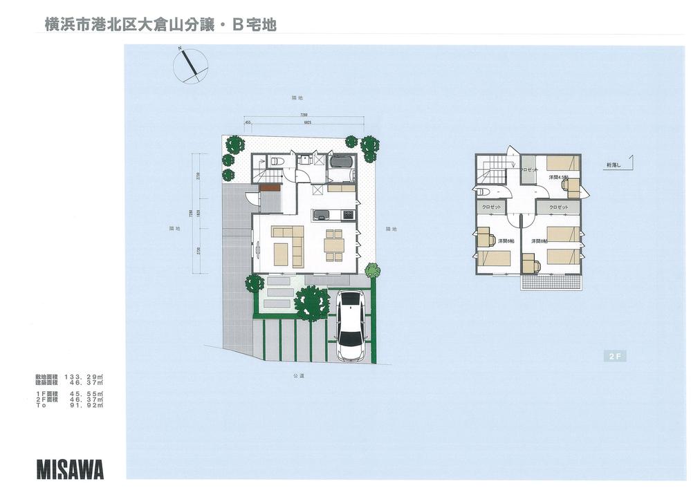 Building plan example (exterior photos). Building plan example (B No. land) Building Price      22,800,000 yen, Building area 91.92 sq m