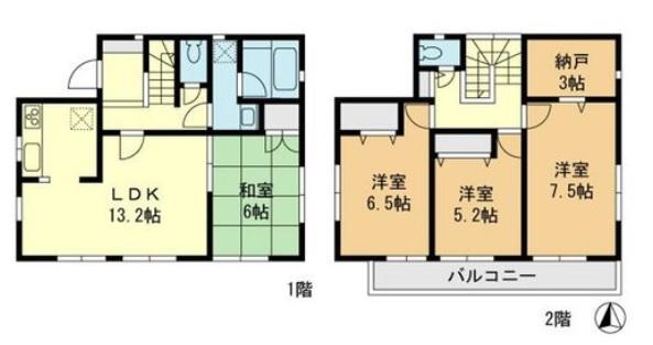 Floor plan. 37,800,000 yen, 4LDK, Land area 130.86 sq m , Building area 93.96 sq m