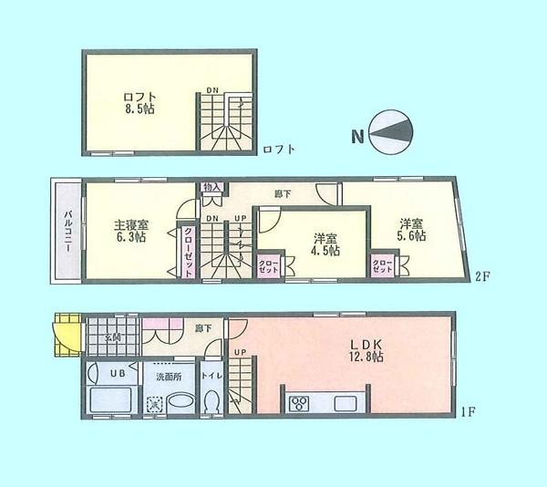 Floor plan. 29,800,000 yen, 3LDK, Land area 75.72 sq m , Building area 75.67 sq m