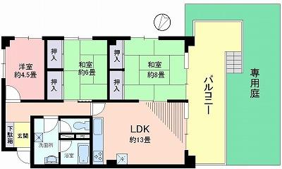 Floor plan. 3LDK, Price 17.2 million yen, Occupied area 75.73 sq m , Balcony area 18.43 sq m