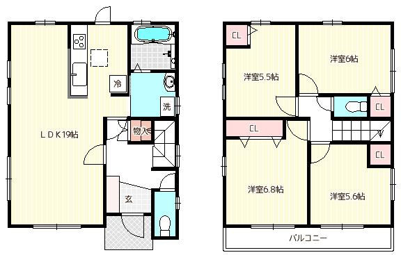 Floor plan. 65,800,000 yen, 4LDK, Land area 111.2 sq m , Building area 100.06 sq m