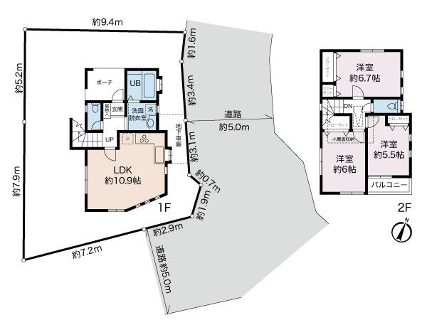 Floor plan. 34,800,000 yen, 3LDK, Land area 114.89 sq m , Building area 90.71 sq m