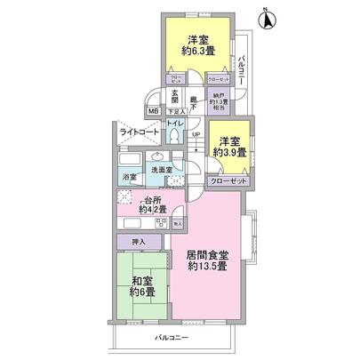 Floor plan. Southeast Corner Room ・ Of the three-storey the third floor, It is the top floor.