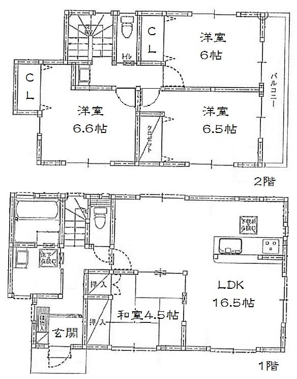 Floor plan. (E Building), Price 43 million yen, 4LDK, Land area 132.36 sq m , Building area 97.7 sq m