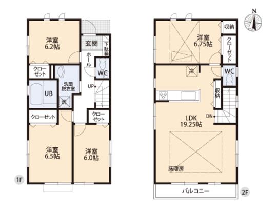 Floor plan. 47,900,000 yen, 4LDK, Land area 100.52 sq m , Building area 98.54 sq m floor plan