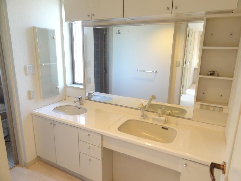 Wash basin, toilet. Bathroom vanity