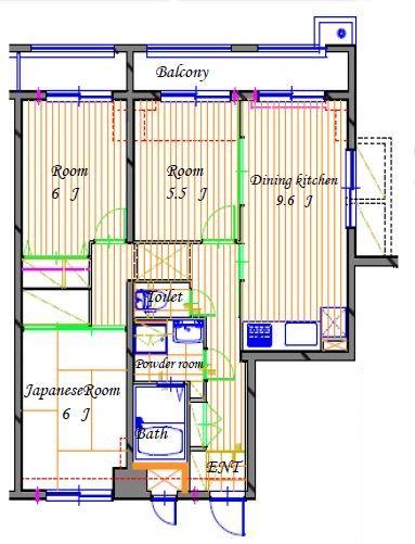 Floor plan. 3DK, Price 27,990,000 yen, Footprint 65.3 sq m , Balcony area 8.6 sq m