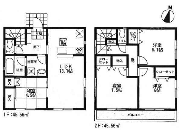 Floor plan. 32,800,000 yen, 4LDK, Land area 133.14 sq m , Building area 91.12 sq m