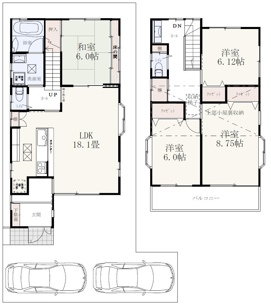 Floor plan. All sections appearance in good green full of a quiet residential area of ​​per yang ・ All 15 compartments rich in different variations of the floor plan