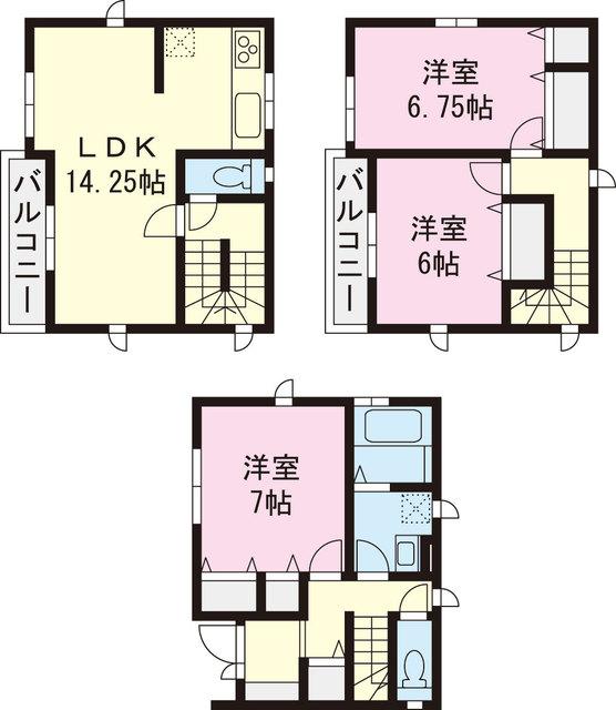Floor plan. 40,800,000 yen, 3LDK, Land area 70.55 sq m , Building area 90.66 sq m