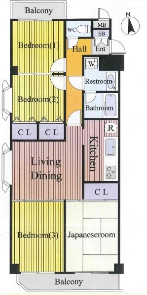Floor plan. 4DK, Price 16.8 million yen, Occupied area 69.13 sq m , Balcony area 9.21 sq m