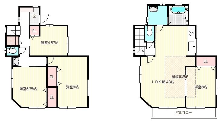 Floor plan. 45,800,000 yen, 4LDK, Land area 100.82 sq m , Building area 100.32 sq m