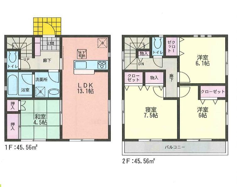 Floor plan. 32,800,000 yen, 4LDK, Land area 133.14 sq m , Building area 91.12 sq m floor plan