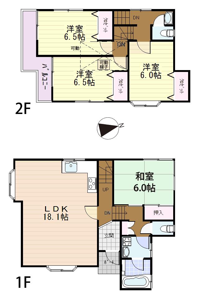 Floor plan. 39,800,000 yen, 4LDK, Land area 136.34 sq m , Building area 99.77 a sq m LDK18 quires more than. 