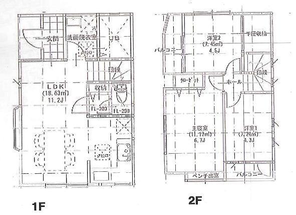 Floor plan. 33,500,000 yen, 3LDK, Land area 59.76 sq m , Building area 59.51 sq m