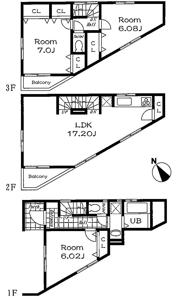 Floor plan. 28.8 million yen, 3LDK, Land area 63.69 sq m , Building area 97.91 sq m