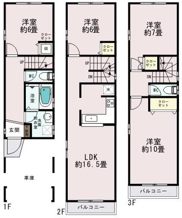 Floor plan. (A Building), Price 39,800,000 yen, 4LDK, Land area 68.15 sq m , Building area 121.95 sq m