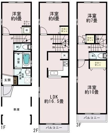 Floor plan. (B Building), Price 39,800,000 yen, 4LDK, Land area 68.18 sq m , Building area 121.95 sq m
