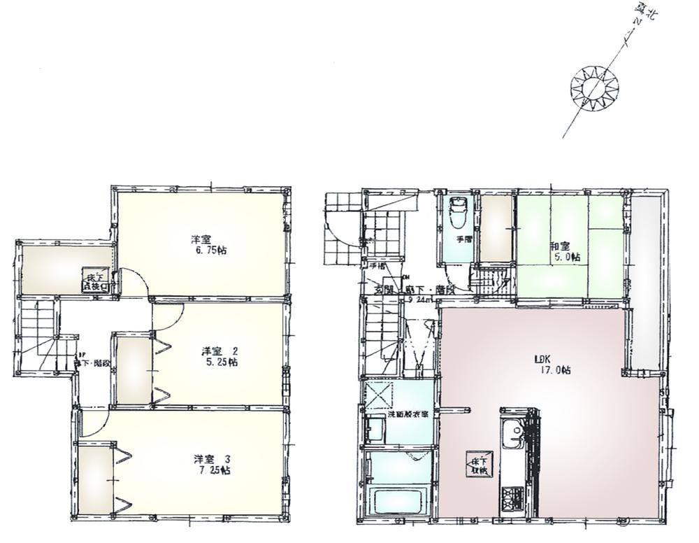 Floor plan. 43 million yen, 4LDK, Land area 125.58 sq m , Building area 99.68 sq m floor plan