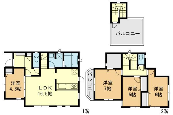 Floor plan. (F Building), Price 42,958,000 yen, 4LDK, Land area 107.31 sq m , Building area 98.33 sq m