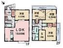 Floor plan. (3 Building), Price 46,300,000 yen, 4LDK, Land area 105.42 sq m , Building area 105.3 sq m