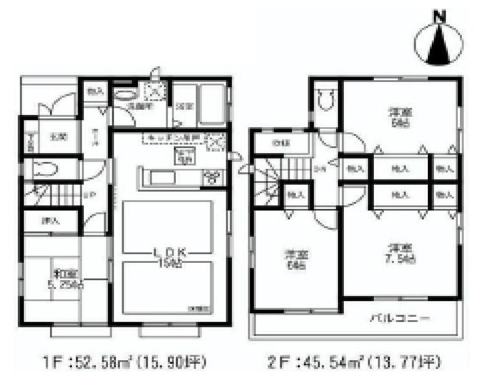 Floor plan. (2), Price 60,800,000 yen, 4LDK, Land area 152.04 sq m , Building area 98.12 sq m