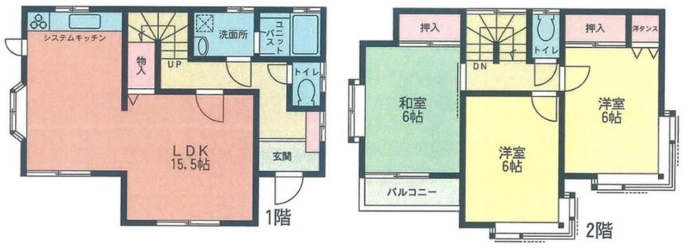 Floor plan. (A Building), Price 39,800,000 yen, 4LDK, Land area 68.15 sq m , Building area 121.95 sq m