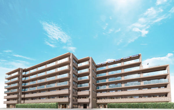 Buildings and facilities. Along with the comfort and quality, Housing that was top priority the peace of mind of all the 116 family, "Nice Grand Soleil Yokohama Tsunashima". It will be born in the town to evolve to the Tokyu Toyoko Line the new residential district of "Tsunashima". (Exterior view)