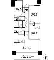 Floor: 3LDK, occupied area: 62.65 sq m