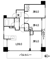 Floor: 3LDK, occupied area: 56.59 sq m