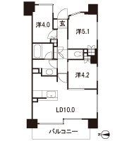 Floor: 3LDK, occupied area: 56.75 sq m