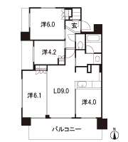 Floor: 4LDK, occupied area: 65.95 sq m