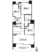 Floor: 3LDK, occupied area: 61.62 sq m